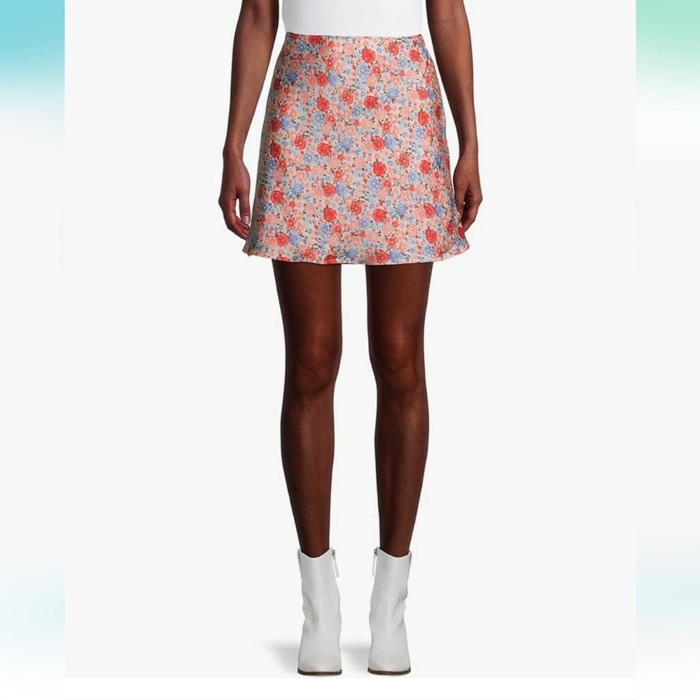 NOBO No Boundaries Juniors' A Line Floral Mini Flare Skirt Size M